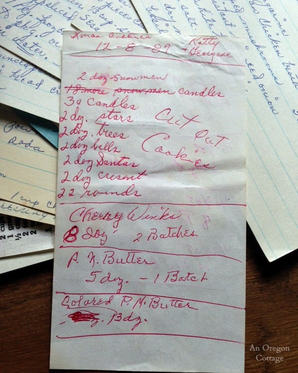 Grandma's Christmas Cookie List