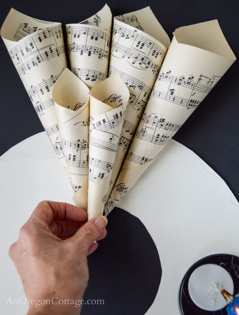 Vintage Sheet Music Wreath Tutorial - An Oregon Cottage