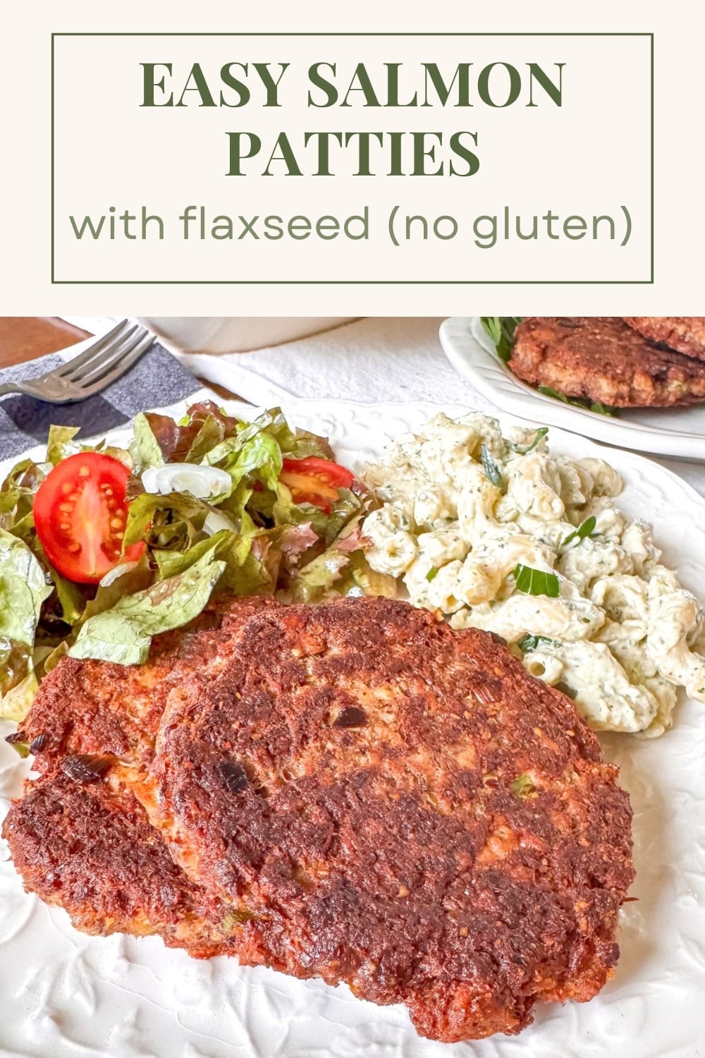 salmon patties recipe Pinterest pin image