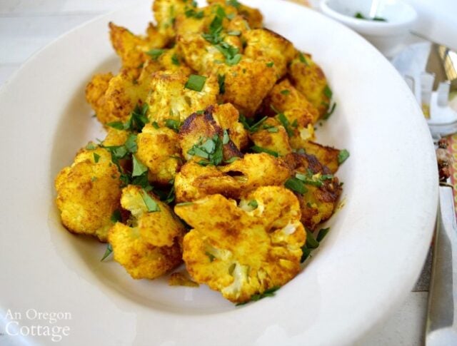 Spiced Turmeric Roasted Cauliflower Recipe - An Oregon Cottage