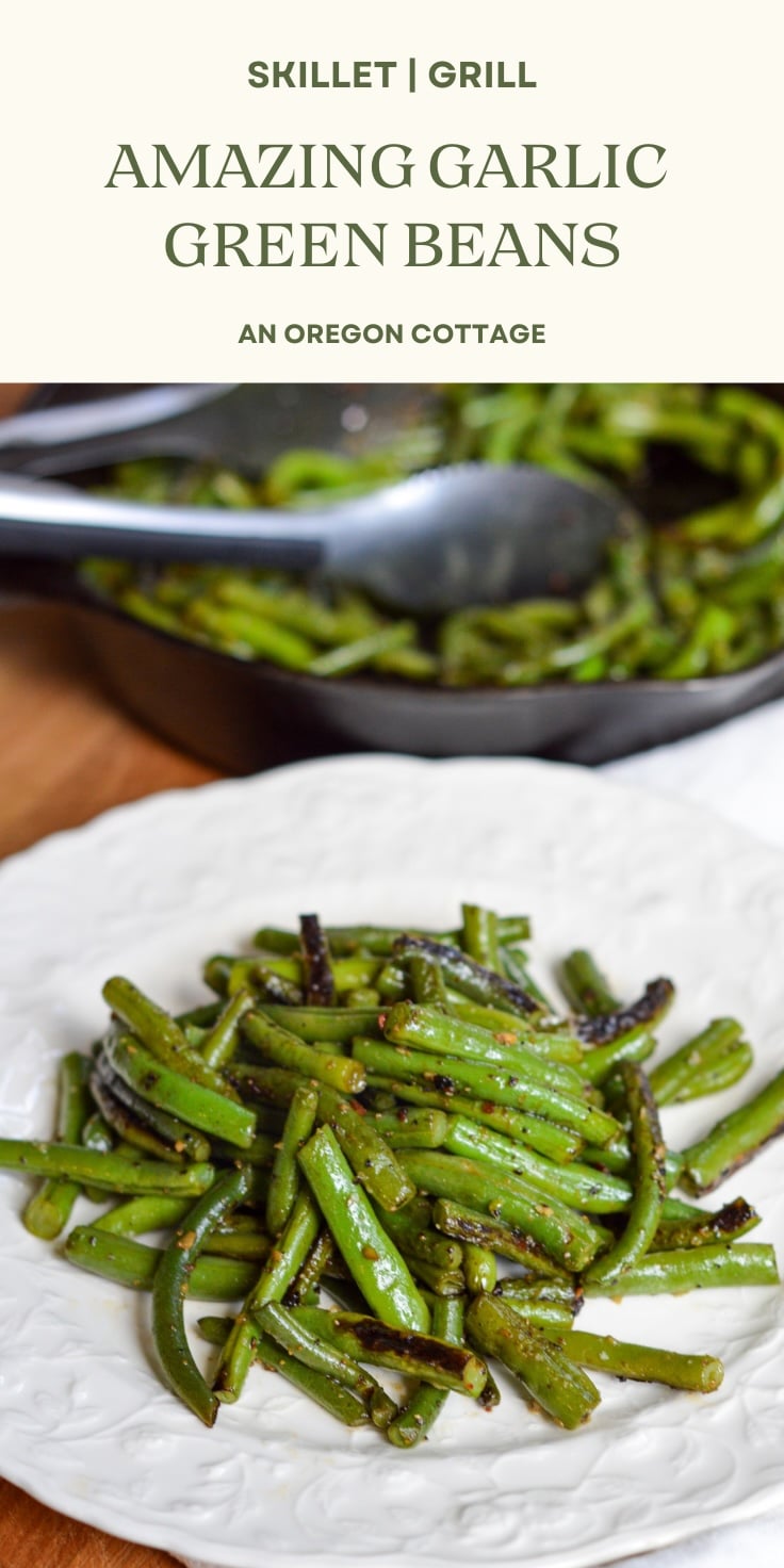 garlic green beans Pinterest pin