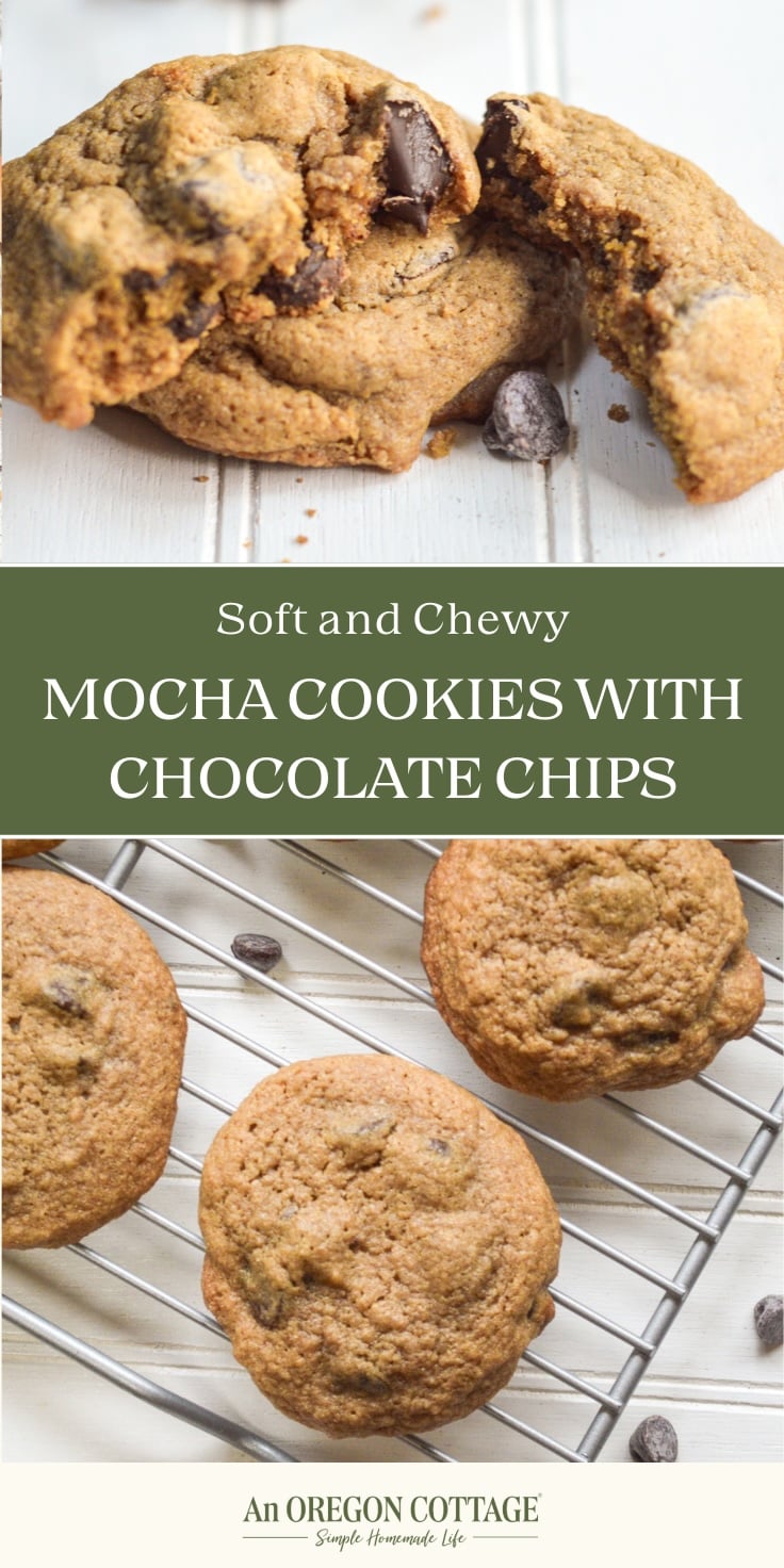 mocha cookie Pinterest pin image