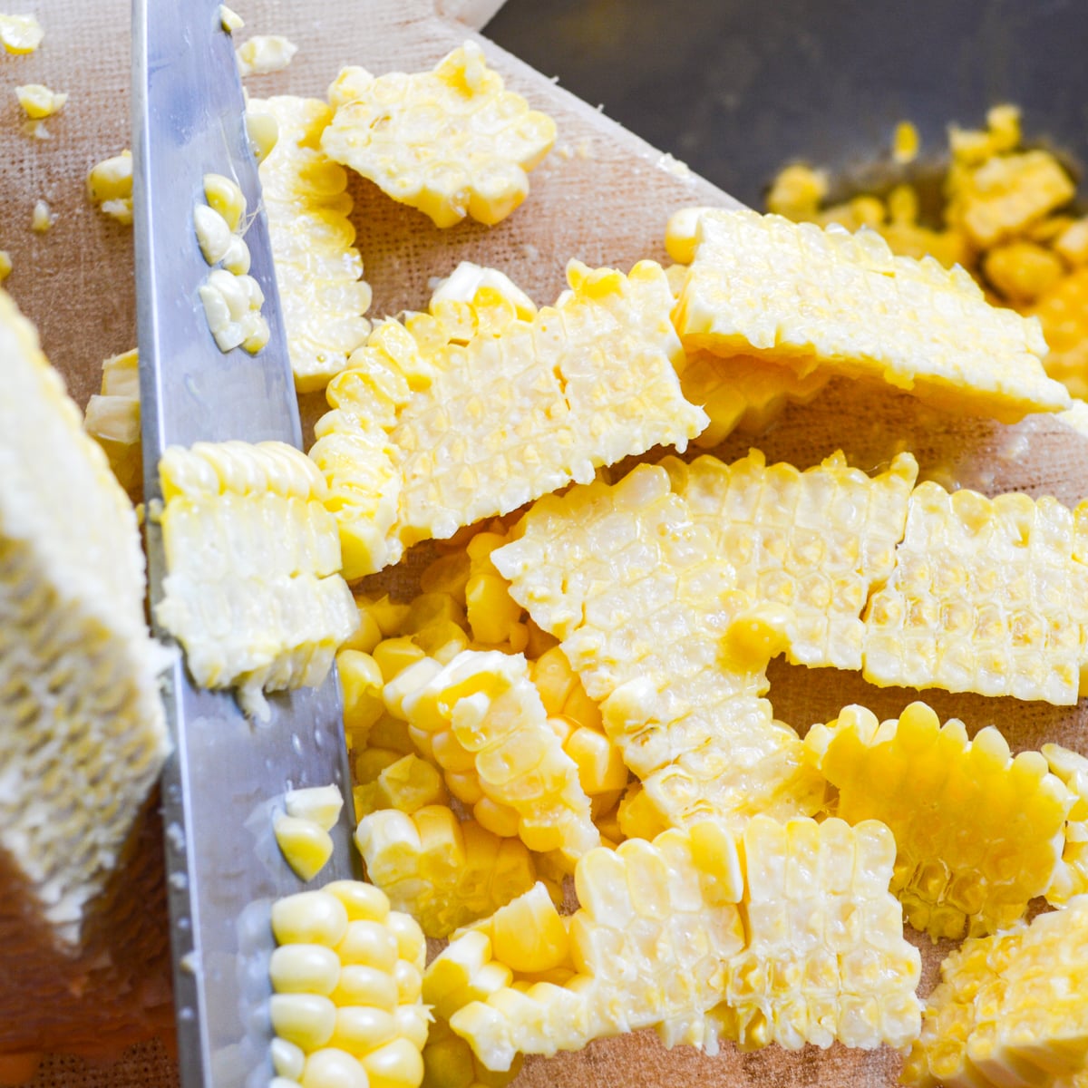 cutting kernels off cobs