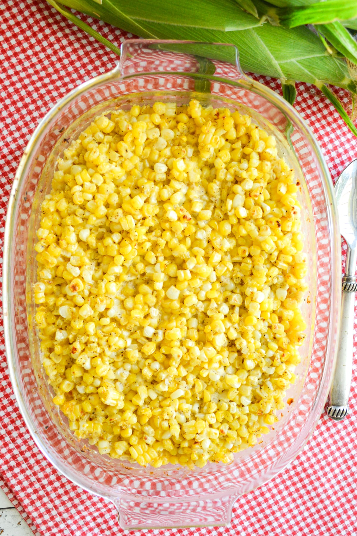 baked corn in baking dish