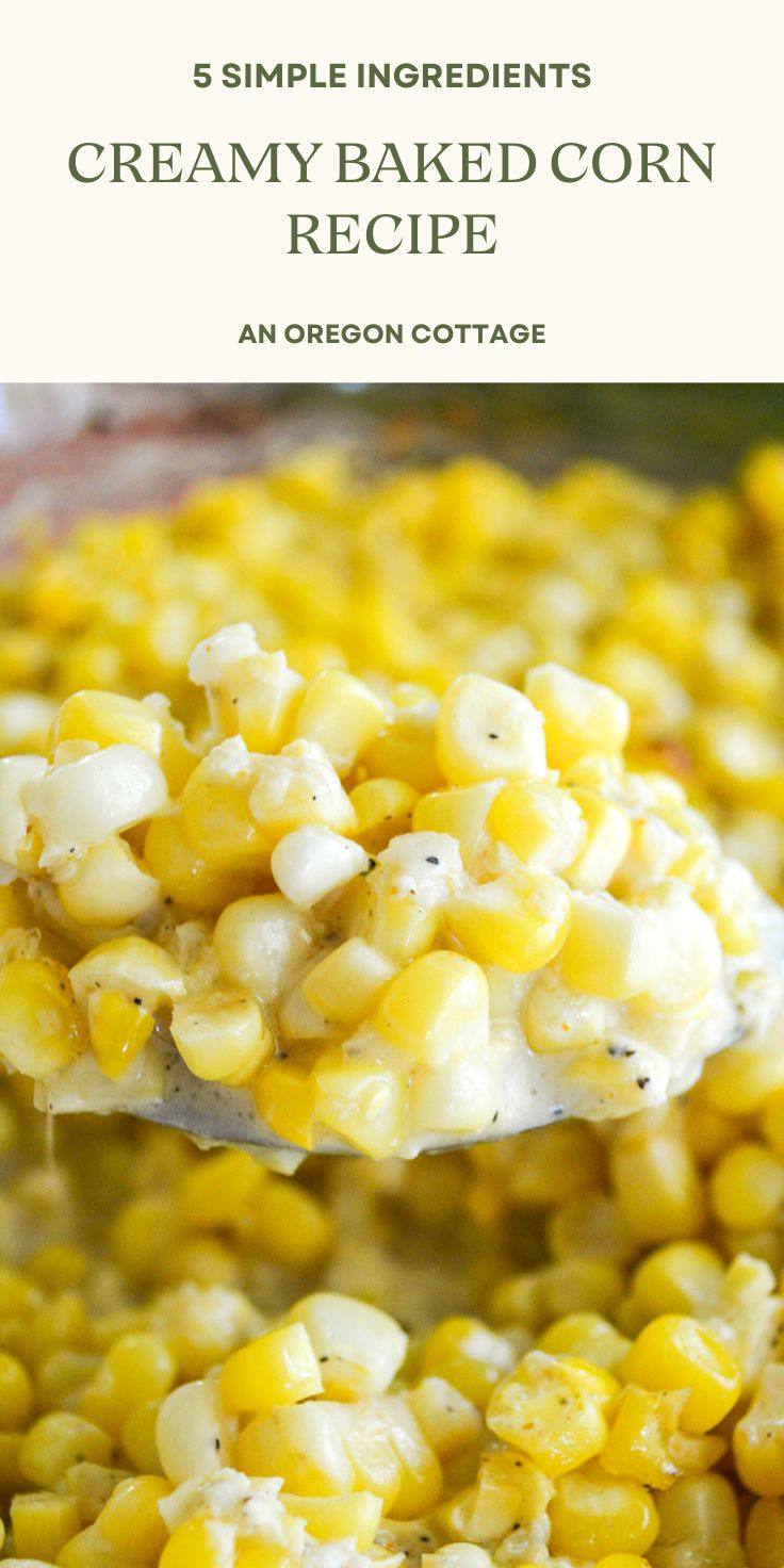 creamy baked corn Pinterest pin