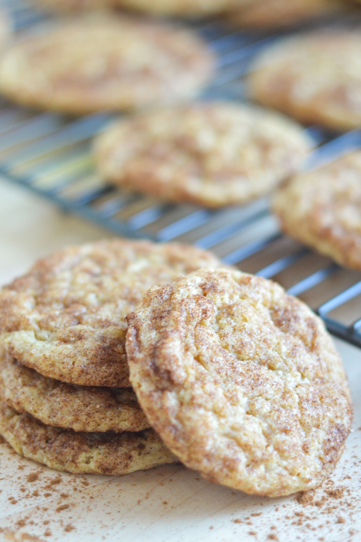 stack of snickerdoodle cookies