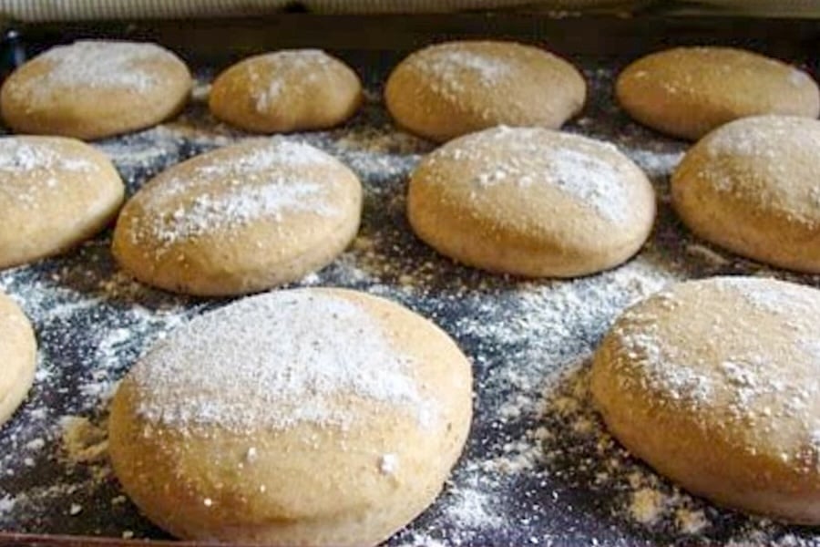 risen shaped english muffins
