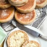 sourdough english muffins Pinterest image