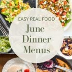 June dinner menus Pinterest pin image