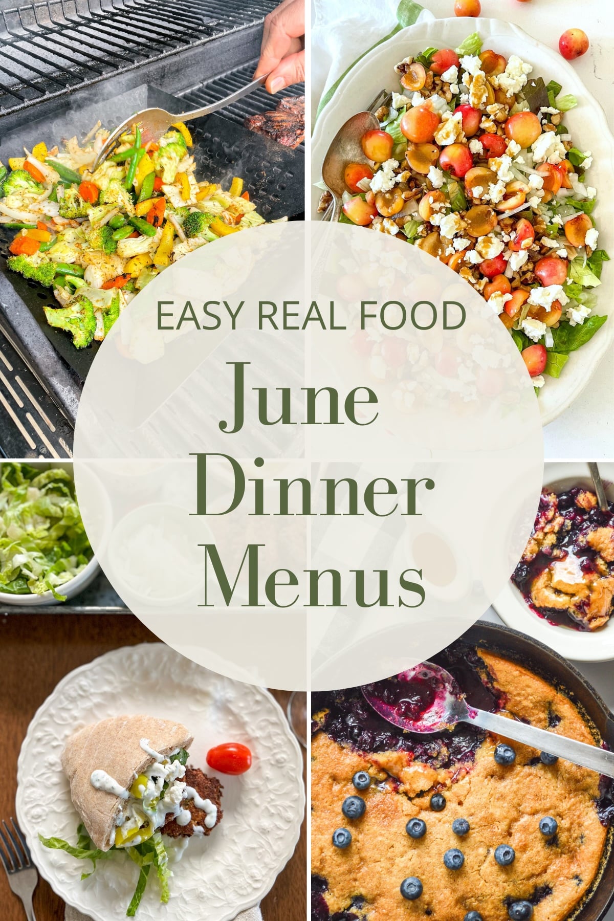 June dinner menus Pinterest pin image