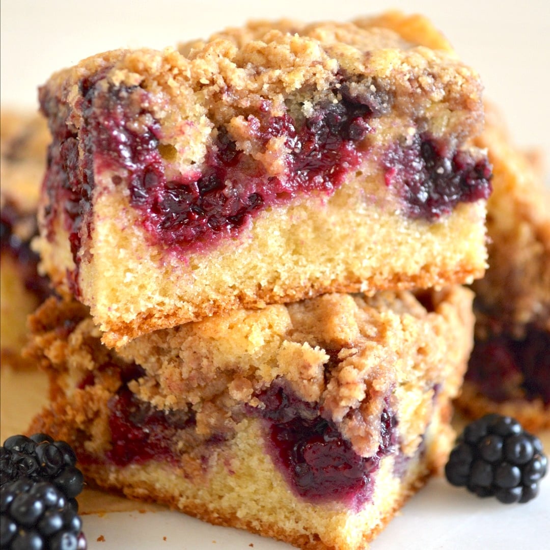 stacked blackberry crumb bars
