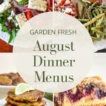 august dinner menus Pinterest image
