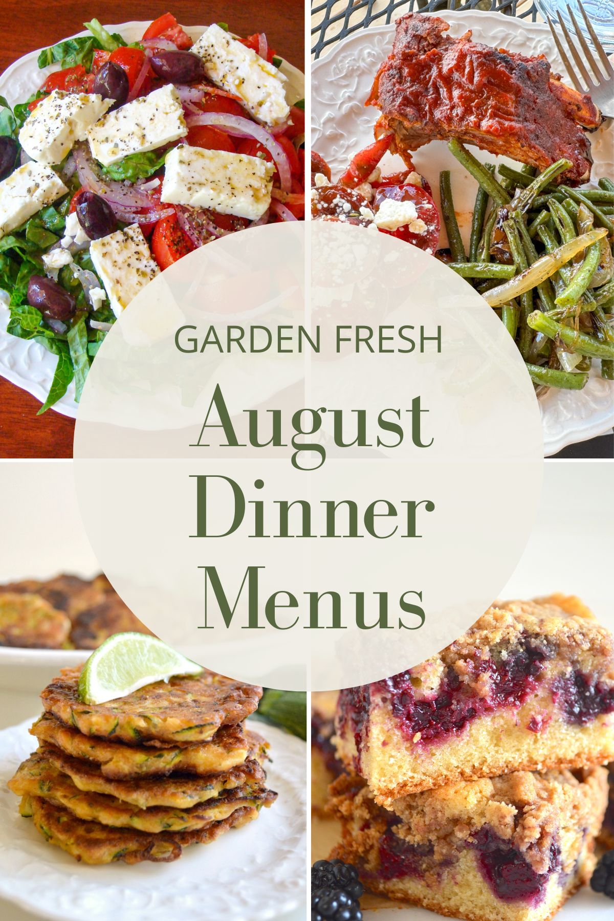 august dinner menus Pinterest image