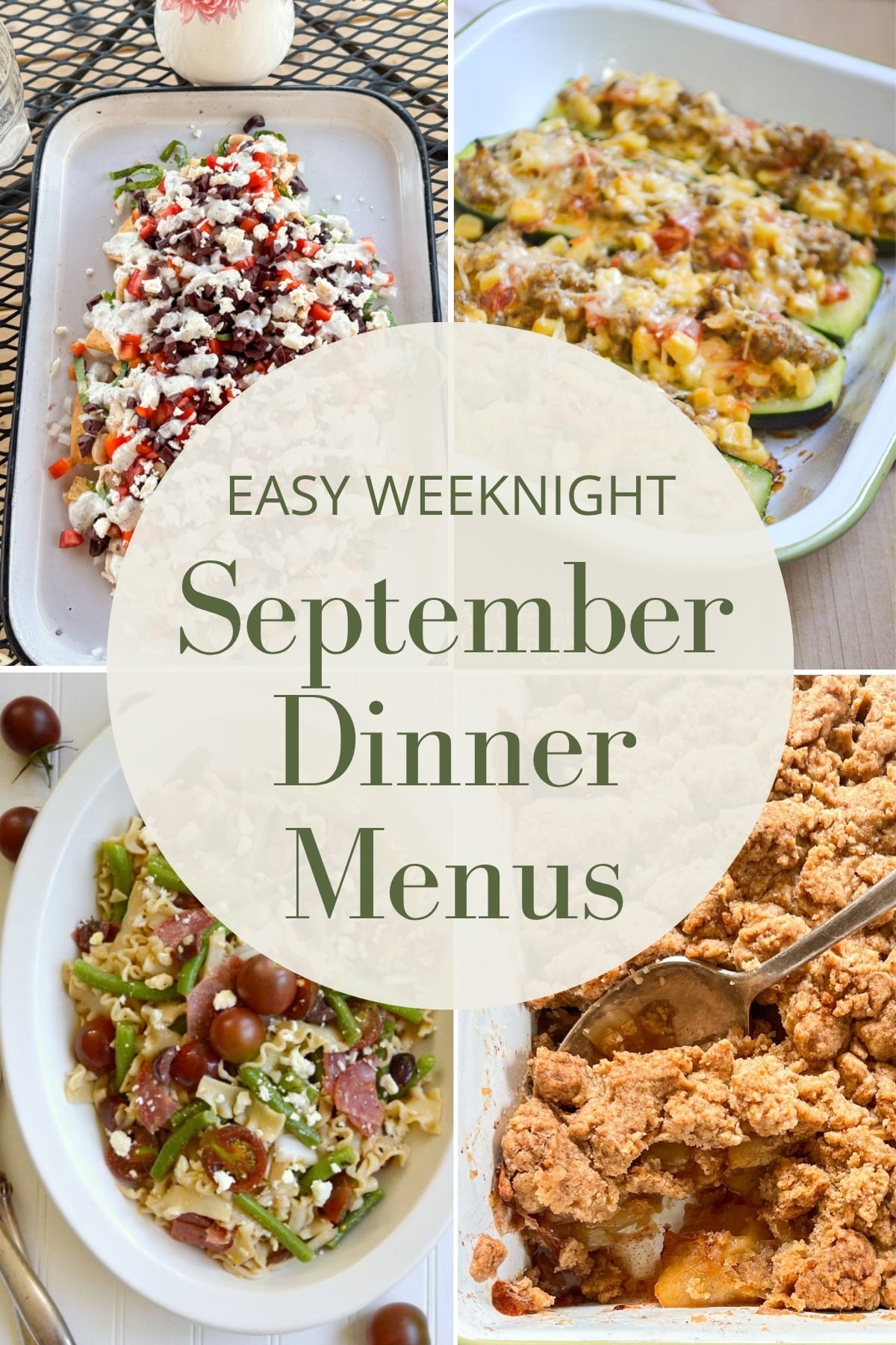 september dinner menu Pinterest pin