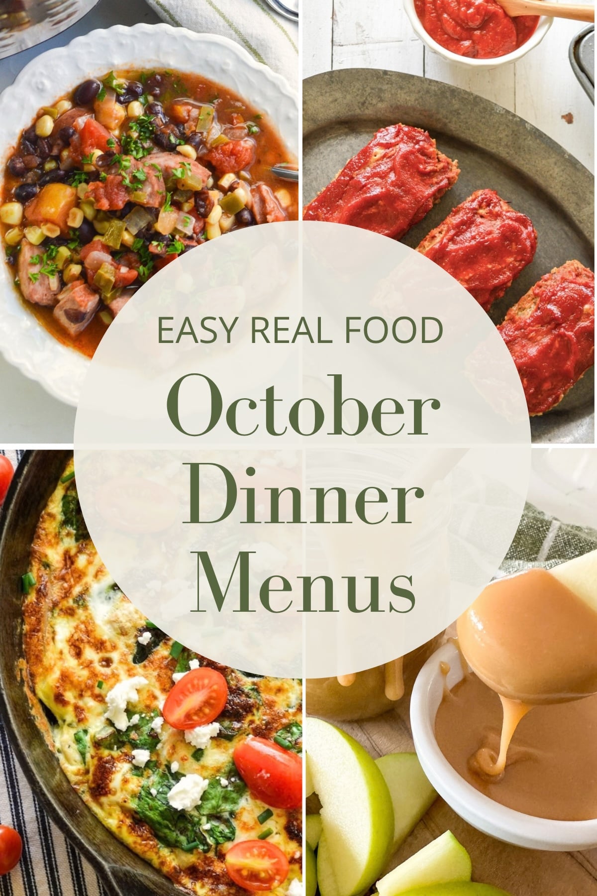 October dinner menus Pinterest pin image