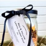 lentil curry soup in a jar Pinterest image