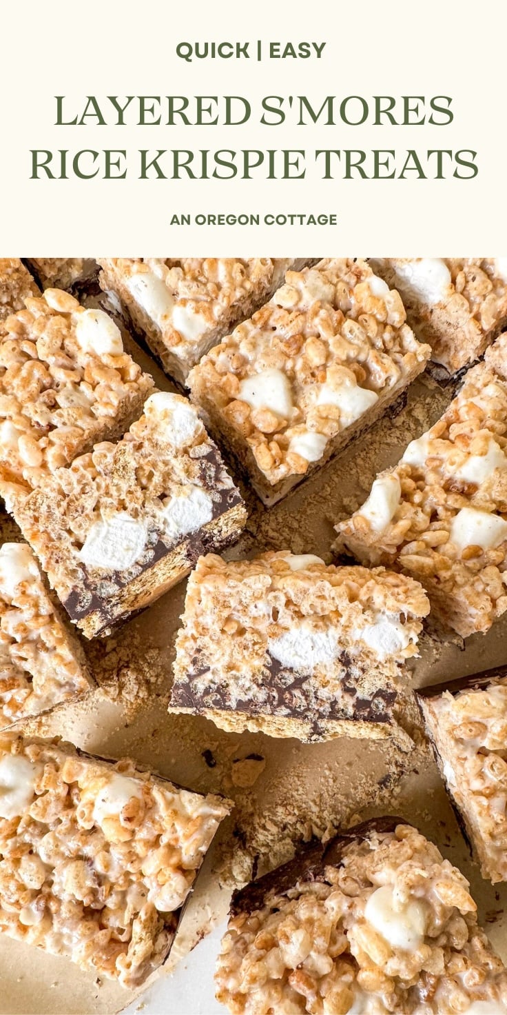 s’mores rice krispie treats Pinterest image