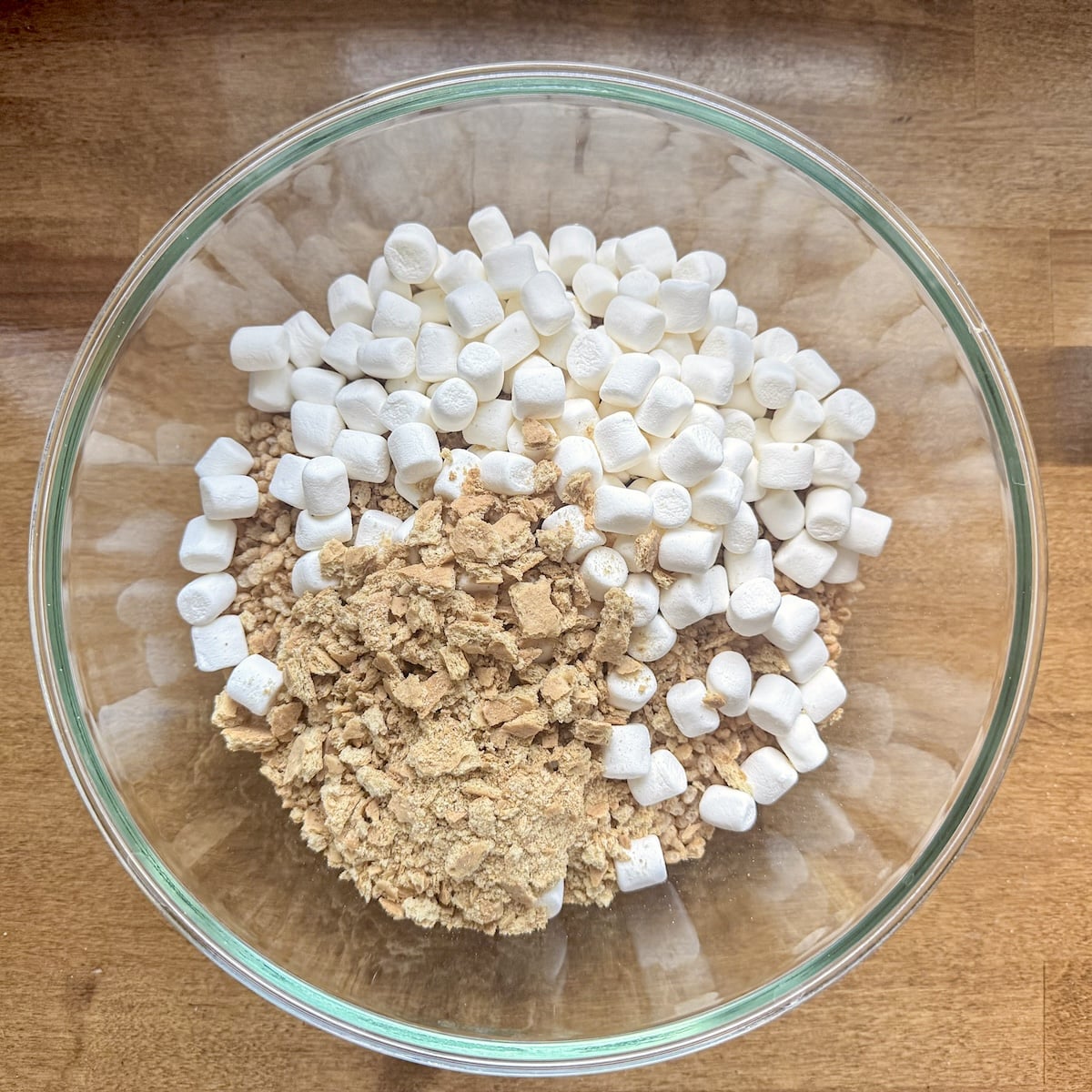 marshmallows and crushed graham crackers in a bowl