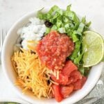 taco rice bowls Pinterest image