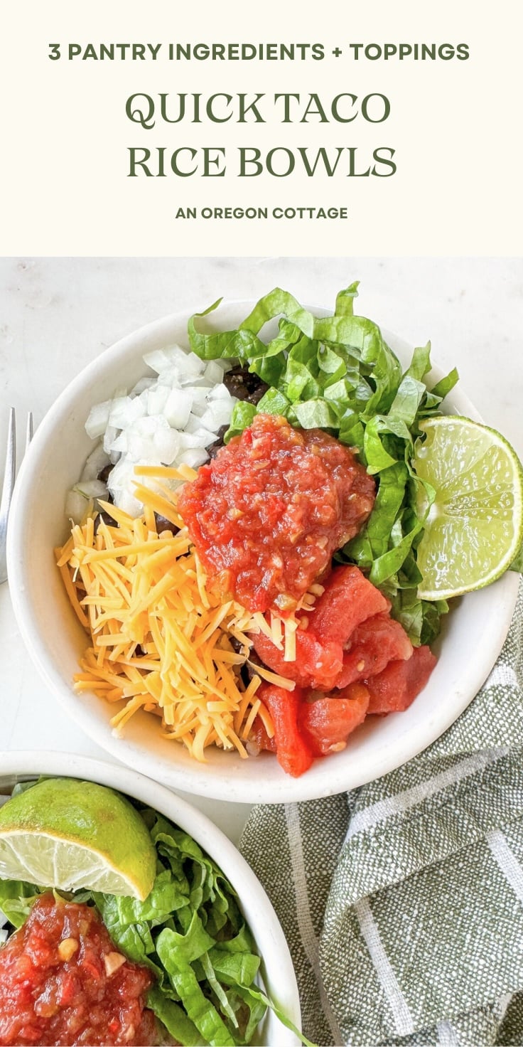 taco rice bowls Pinterest image