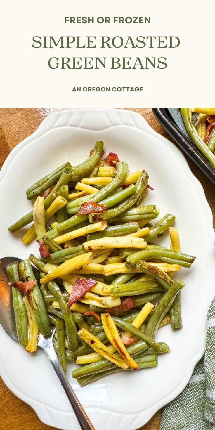 roasted green beans Pinterest pin
