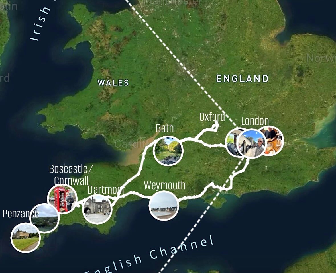polar steps map through southwest England