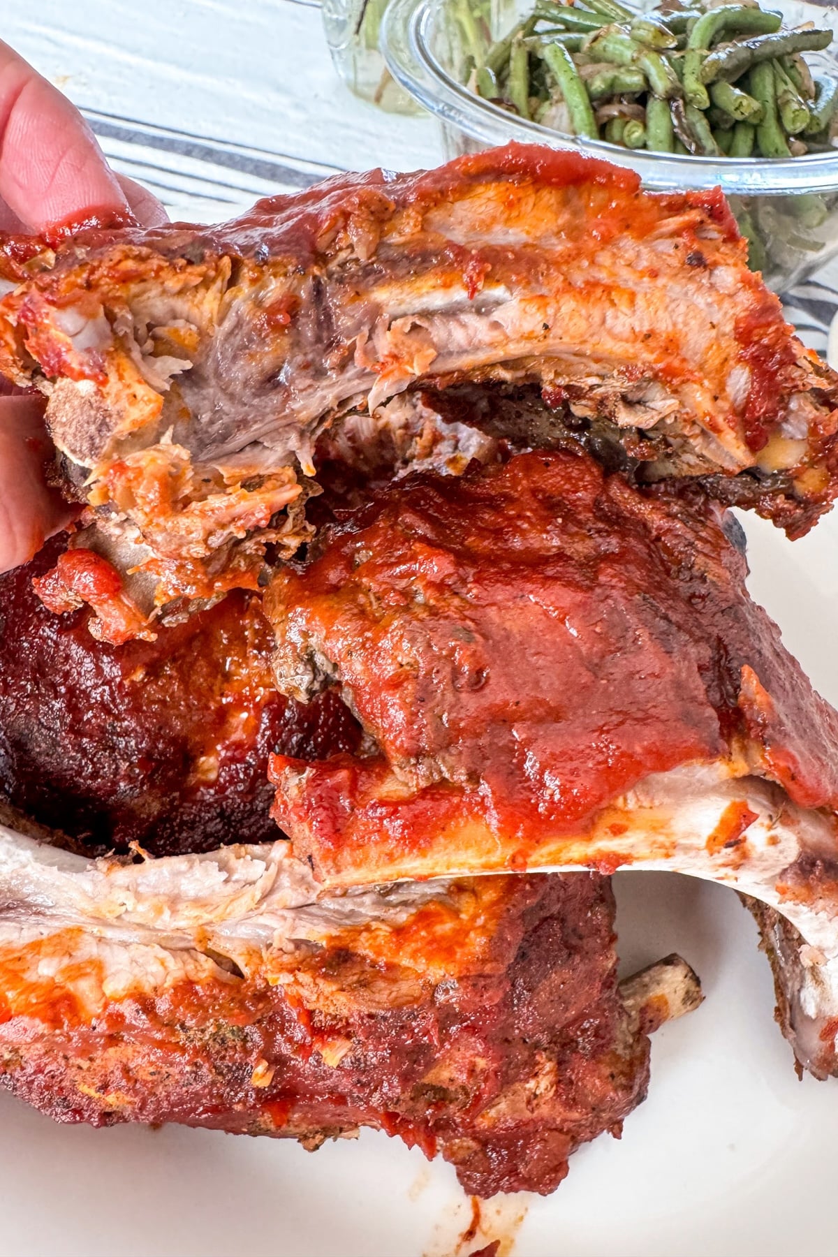 holding bbq ribs section