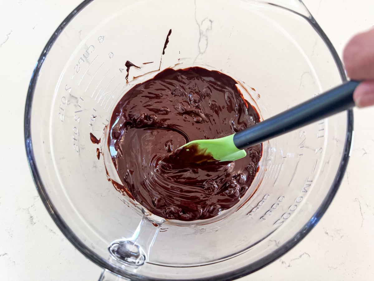 melting chocolate in clear bowl