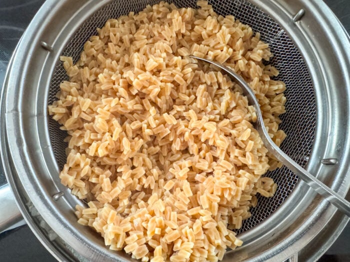 protein orzo up close