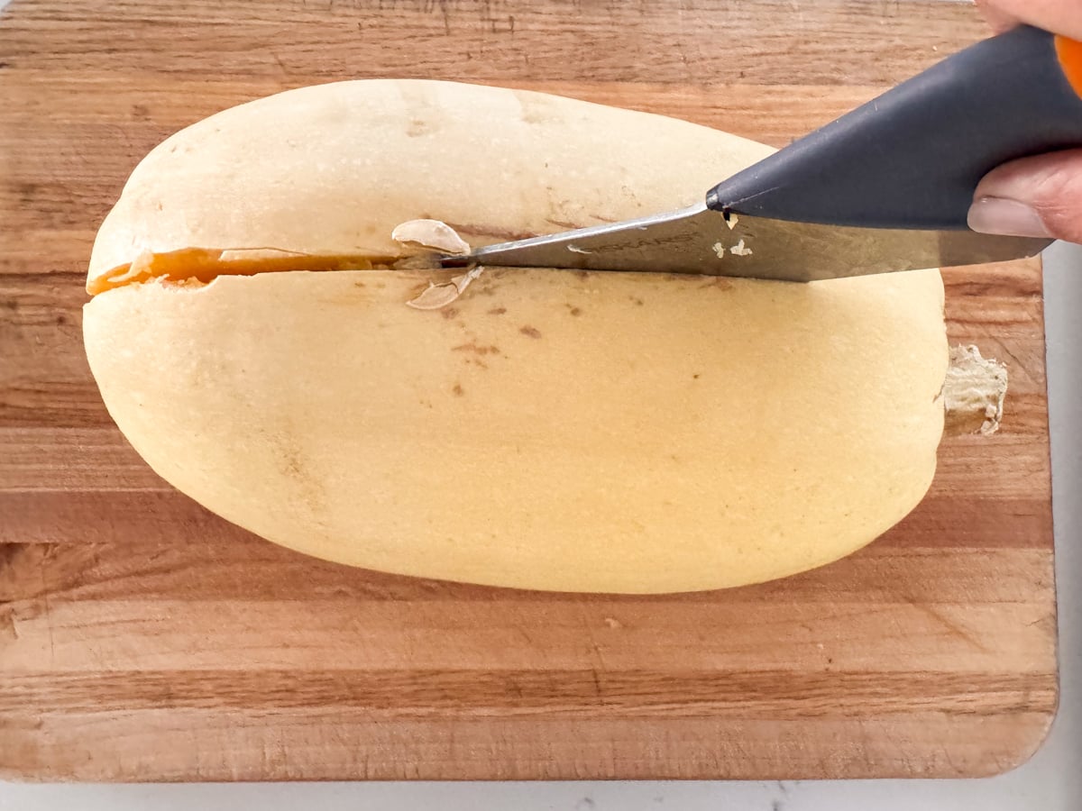 cutting Spaghetti Squash