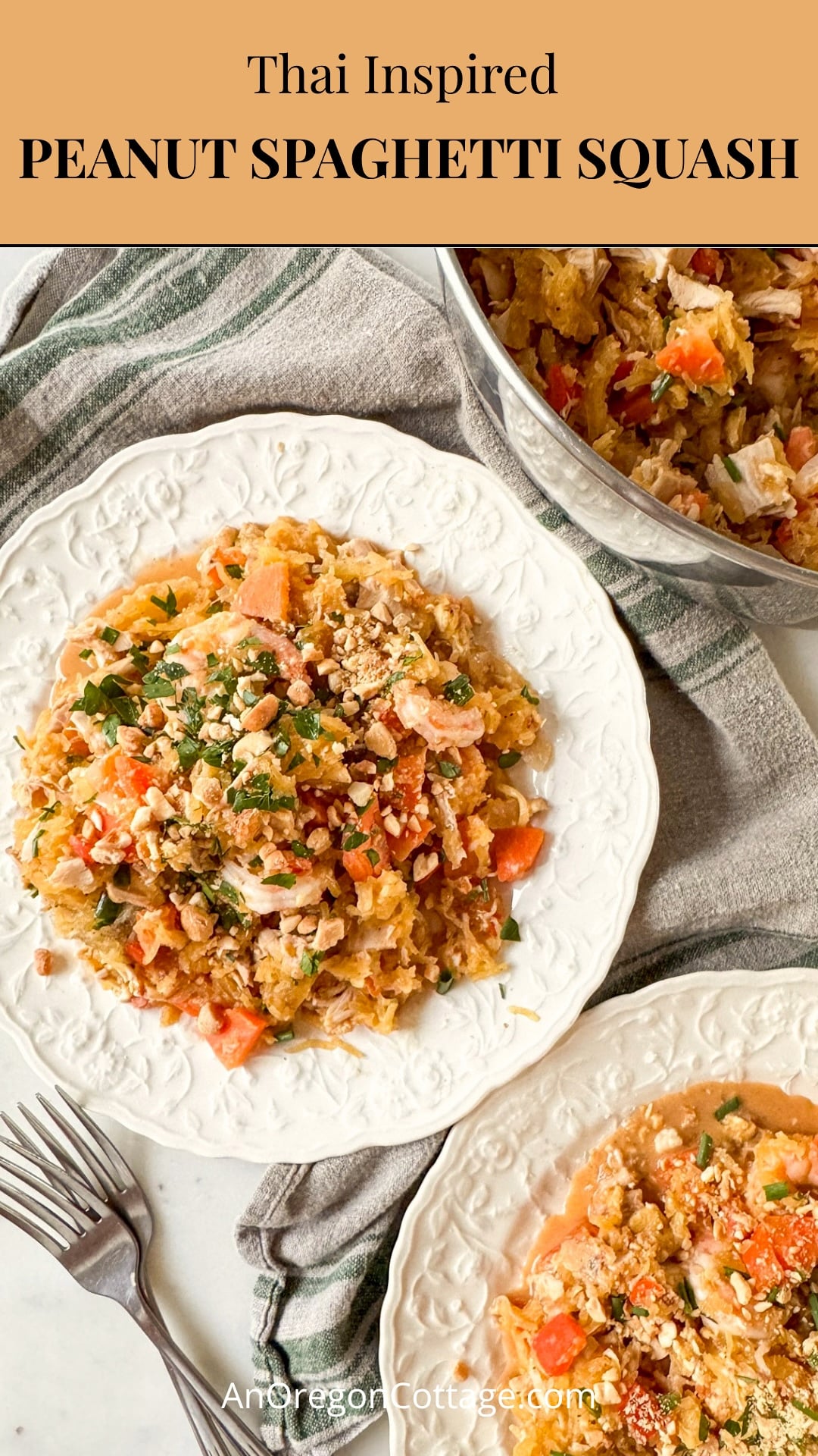 peanut spaghetti squash recipe Pinterest image
