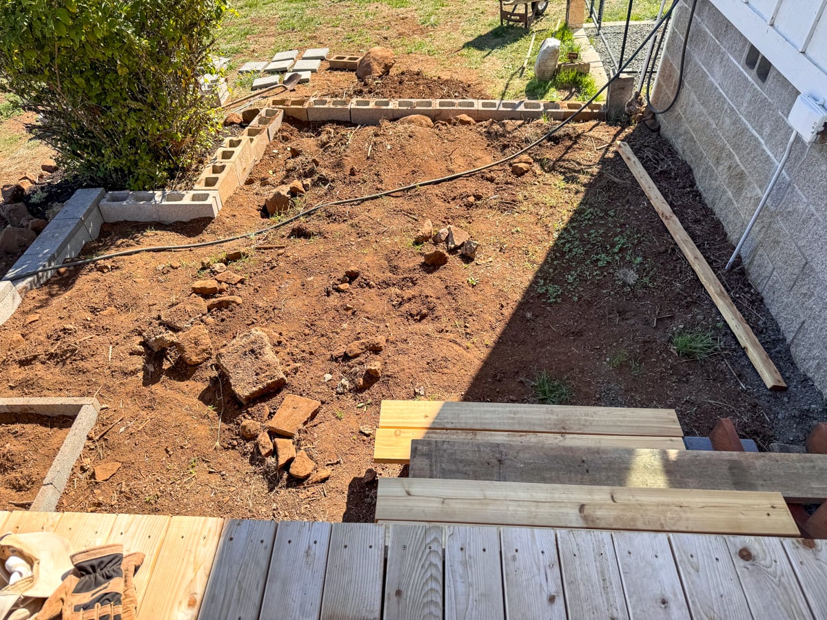 building gravel patio area